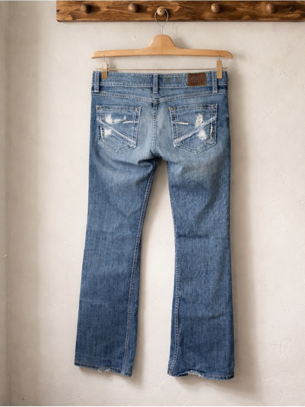 Stellah Blue Distressed Flare Jeans - Picture 3 of 7